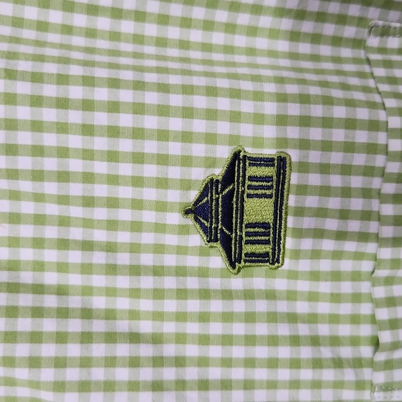 PGA Tour Shirt Button Down Men's Green Checkered Shirt Size XXL Long Sleeve - Picture 3 of 11